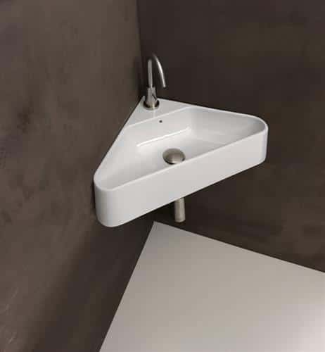 Porcelænsvask AXA Corner 42x42cm, Hvid