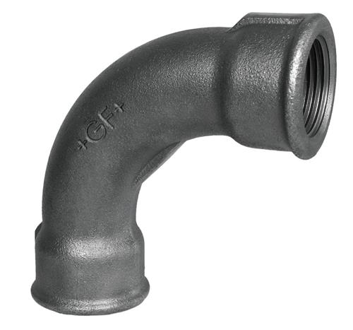 Bøjning 1/2'' 90gr lang 2 muf sort