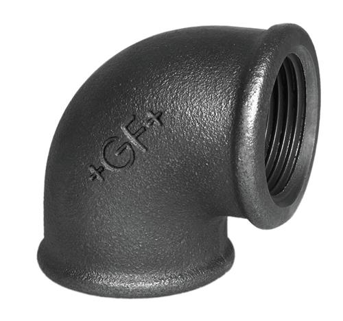 Vinkel 1/2'' 90gr 2 muf sort
