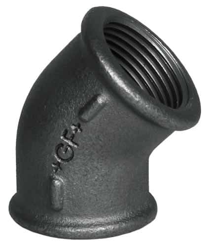 Vinkel 11/2'' 45gr 2 muf sort