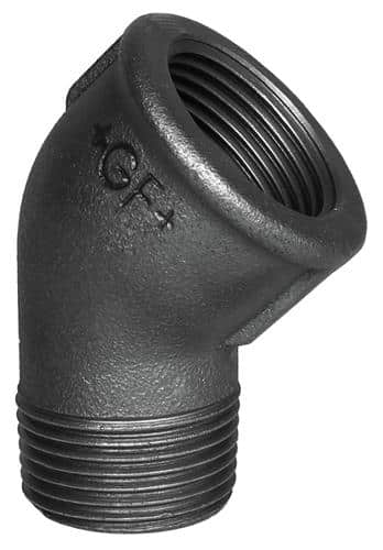 Vinkel 1/2'' 45gr muf/nip sort
