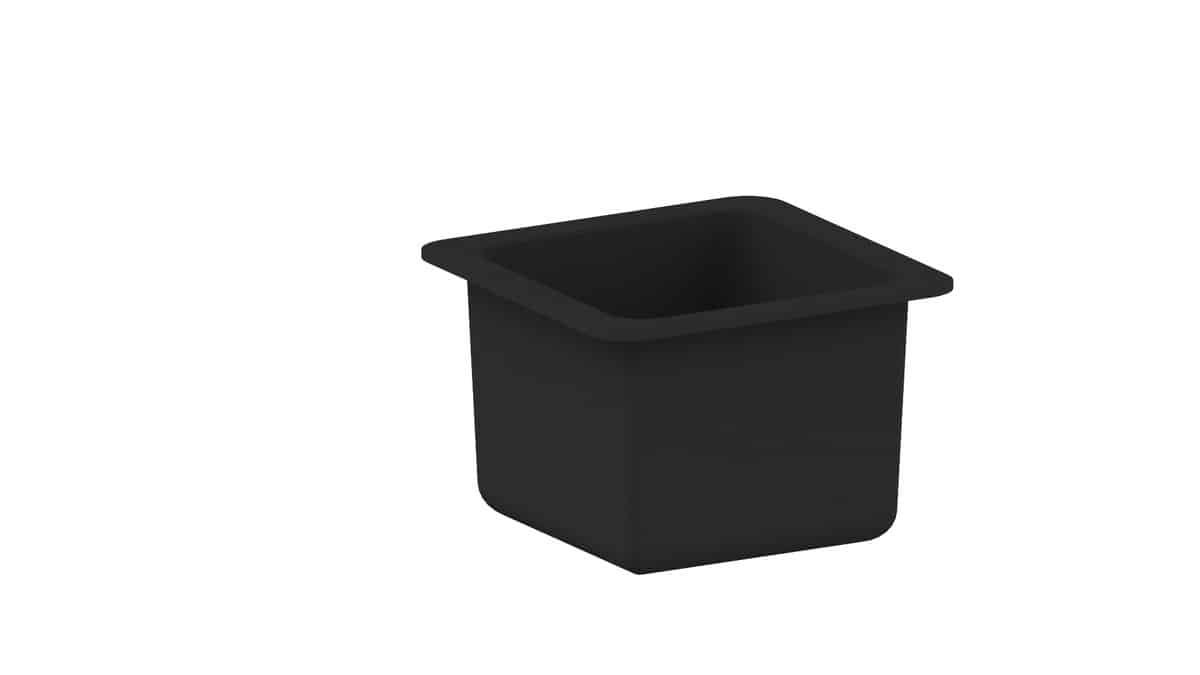 LAB laboratorievask, 345 x 345 x 235 mm selvdrænende, sort