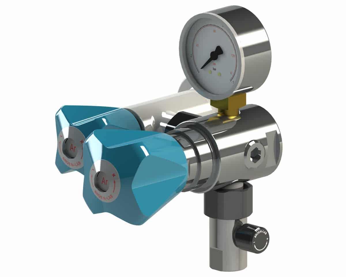LAB tryk- og flowregulator, He UniFlex, væg/panelmonteret