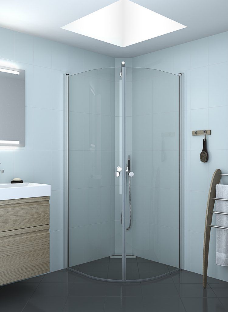 Dansani E91-01 Match E-halvrund svingdør 89-91 cm satin/klar - Dansani - Dansani E91-01 Match E-halvrund svingdør 89-91 cm satin/klar - Billede 2