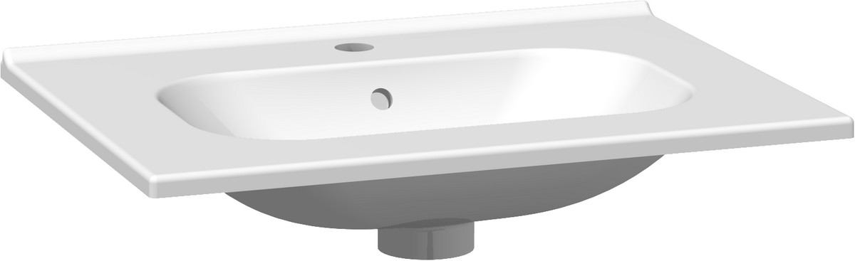 Dansani Luna Kantate porcelænsvask 61 cm hvid - Billede 2