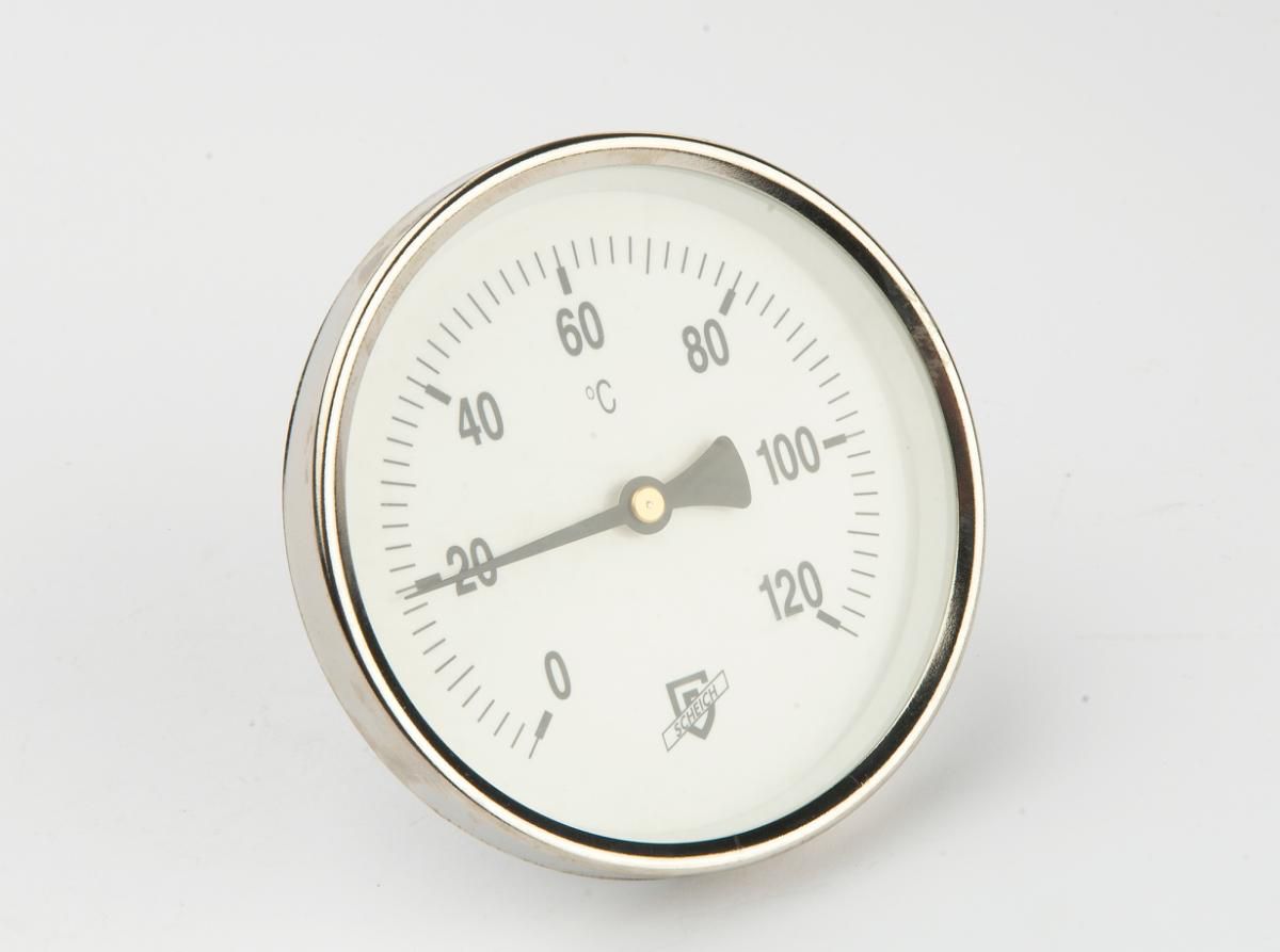 Skivetermometer ø100 1/2" x 45 mm 0-120°c