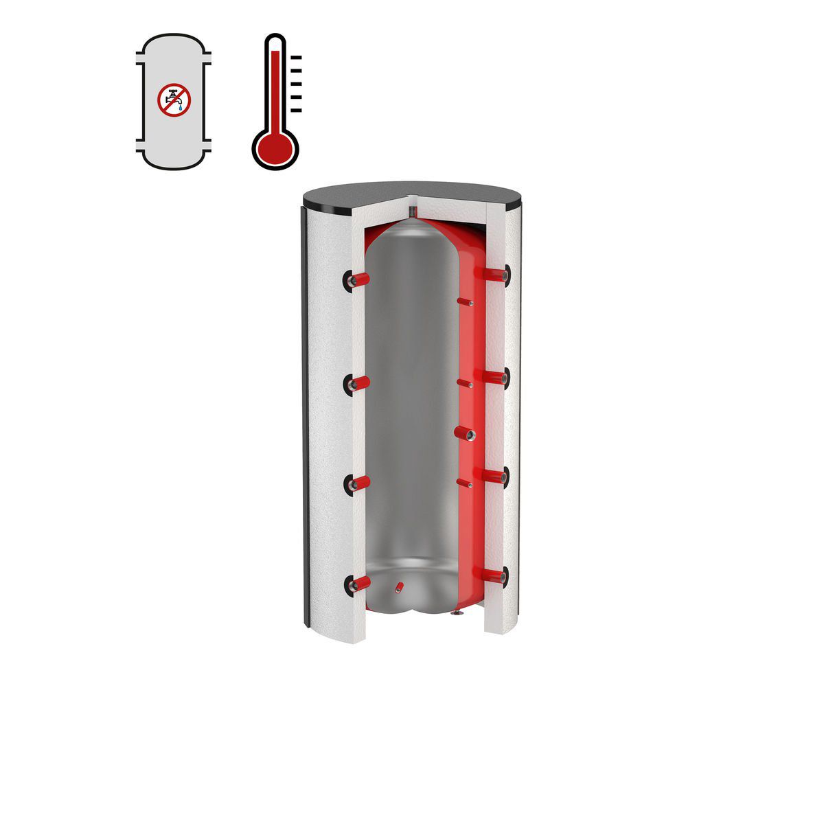 Flamco PS bufferbeholder 750L til centralvarme uden isolering - Flamco Flexcon - Flamco PS bufferbeholder 750L til centralvarme uden isolering
