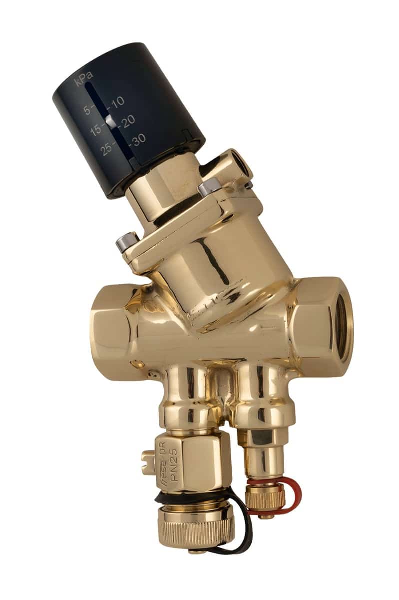 Frese PV Compact SP trykdifferensregulator DN15 M/M 20-60 kPa med trykudtag og aftap