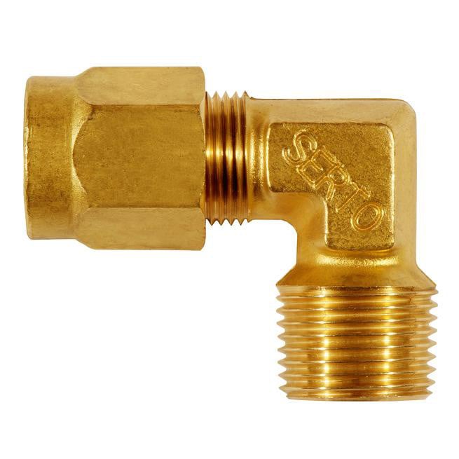 SO42421-12-1/4 messing vinkelunion med udvendigt gevind 12 mm x 1/4"