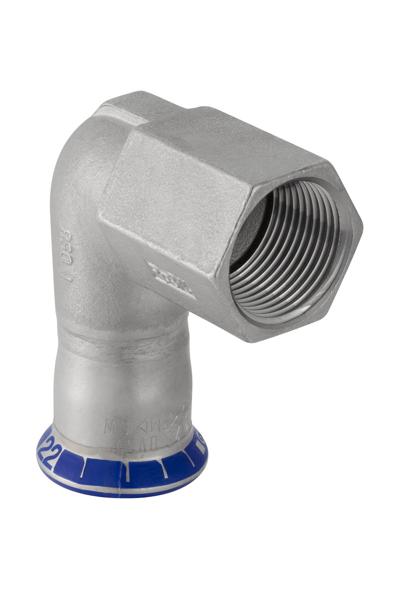 Mapress vinkel rustfri 22x3/4 muffe/muffe - Geberit - Mapress vinkel rustfri 22x3/4 muffe/muffe - Billede 2