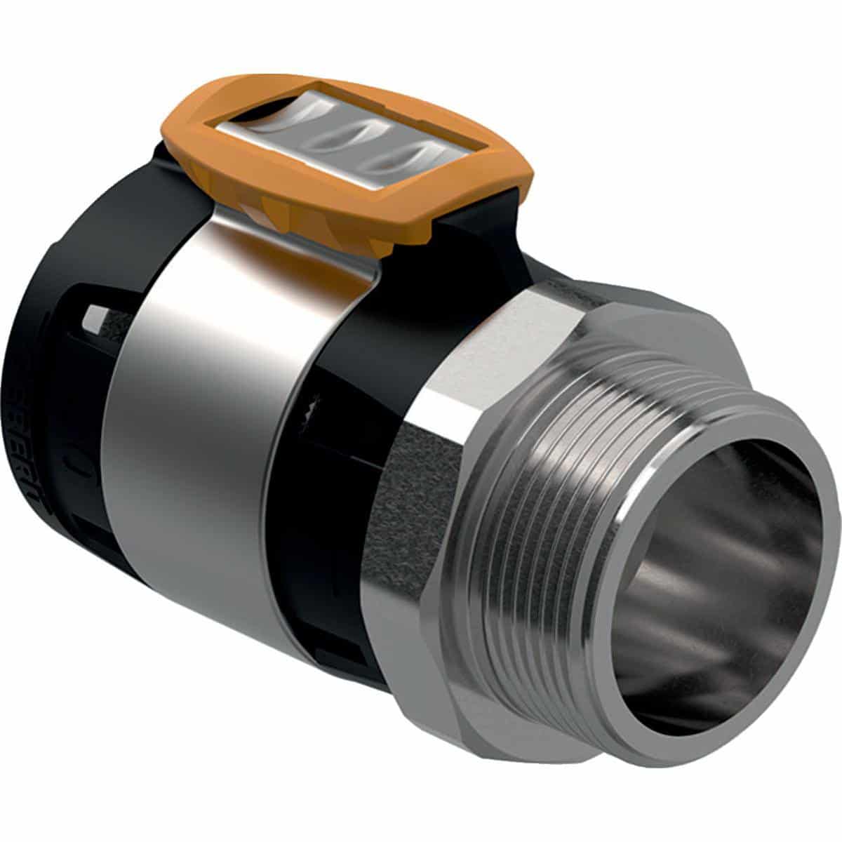 Geberit FlowFit overgang 75 mm x 2 1/2" np, sort CrNiMo-stål
