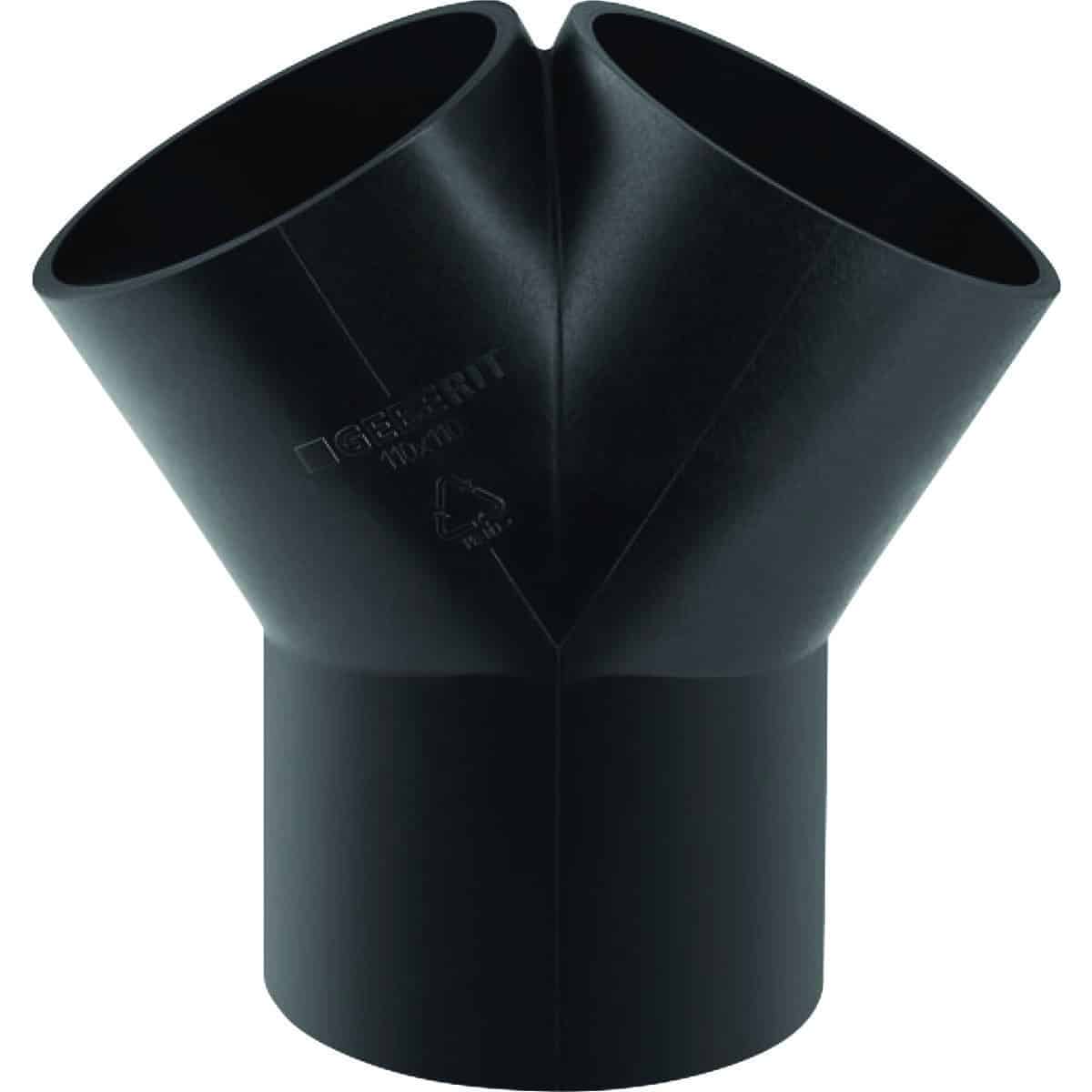 PEH buksegrenrør 60° Geberit,50/40/40 mm, sort