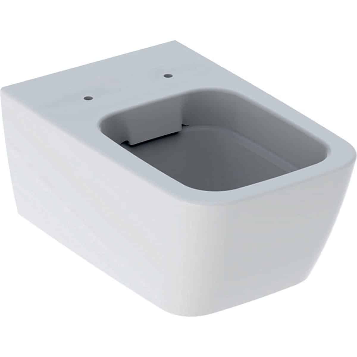 Geberit Icon Square væghængt toiletskål, hvid porcelæn