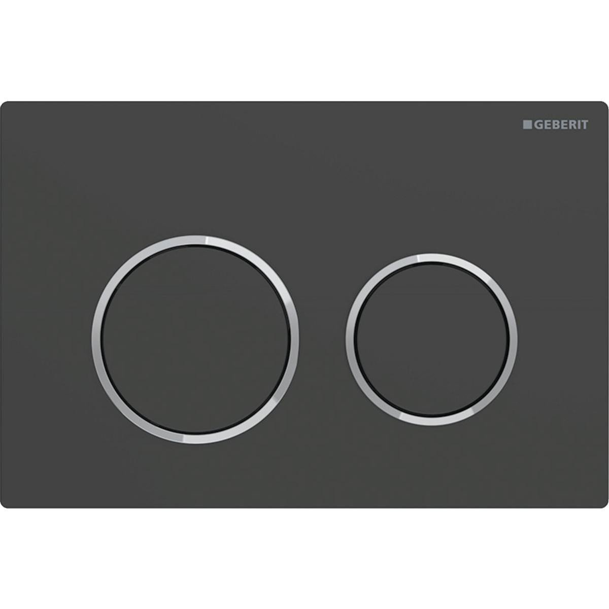Geberit Omega20 betjeningsplade duo, sort/blankforkr