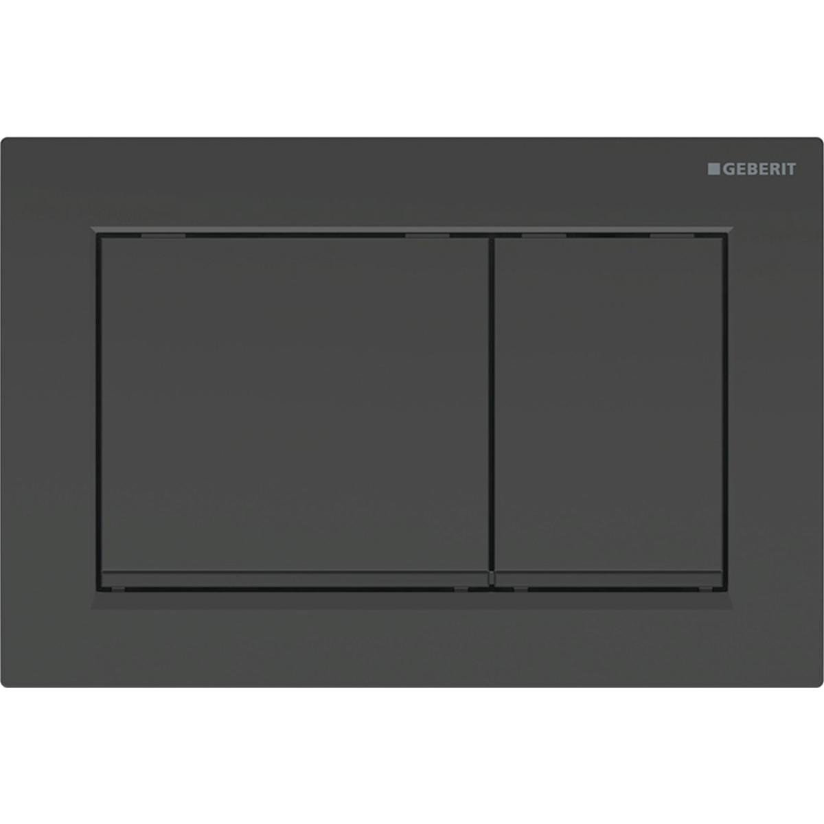 Geberit Omega30 betjeningsplade duo, sort/sort mat