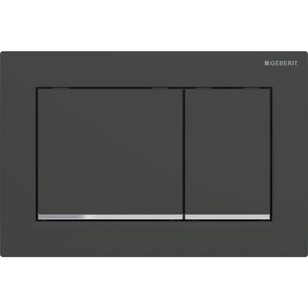 Geberit Omega30 betjeningsplade duo, sort/blankforkr