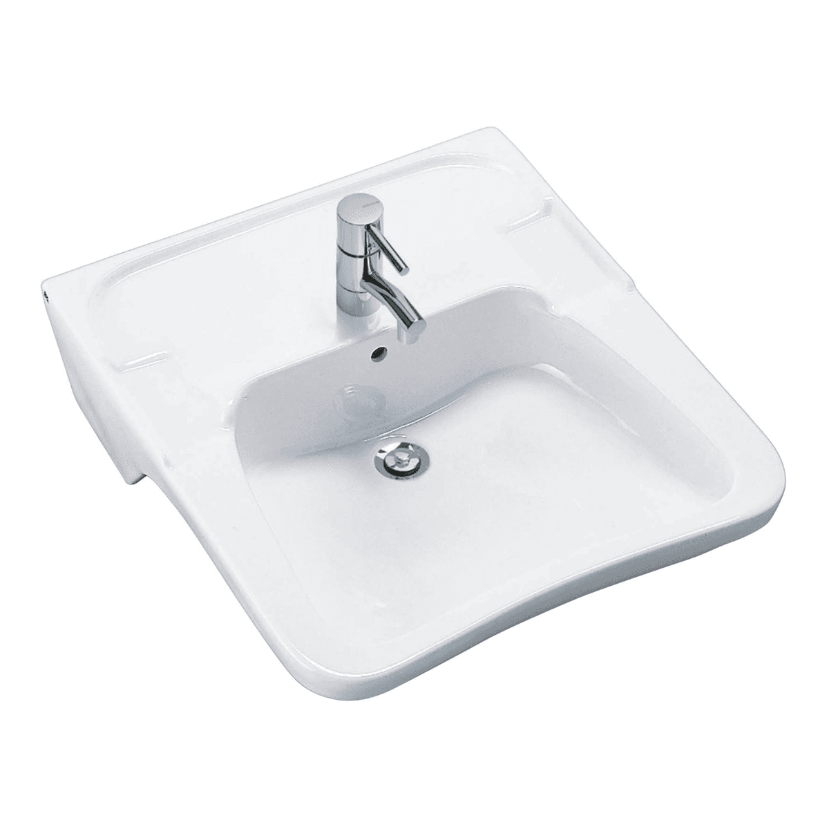 Ifo handicap håndvask hvid 600 x 580 mm med overløb - Geberit - Ifo handicap håndvask hvid 600 x 580 mm med overløb - Billede 2