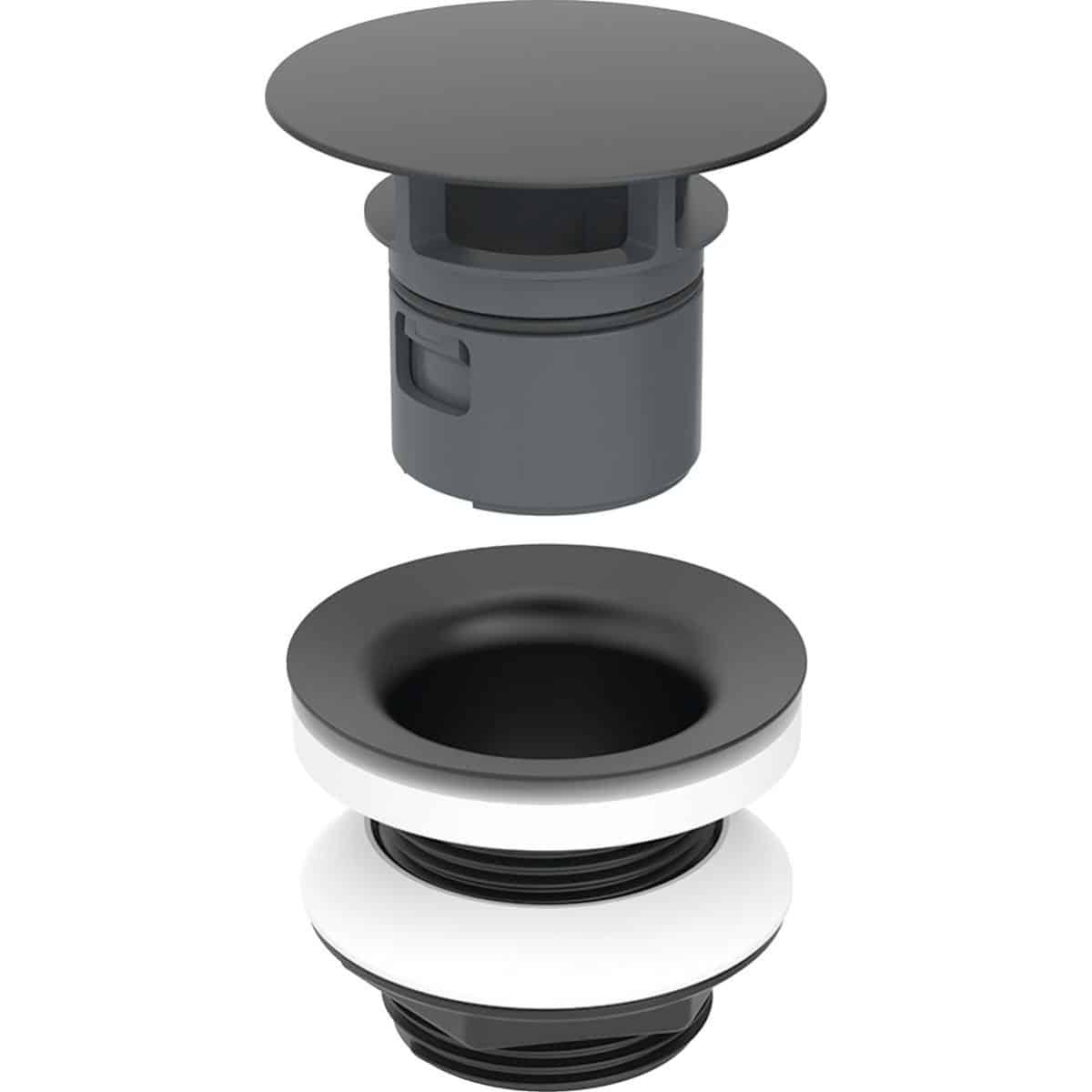 Geberit afløbsventil 1/4" x 50 mm, sort mat