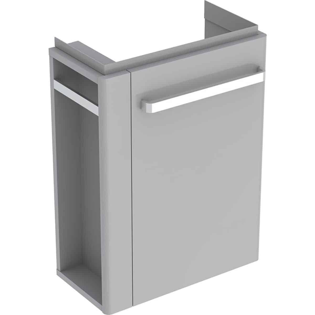 Geberit Renova Compact vaskeskab, 448 x 252 x 604 mm, 1 låge/håndkl.holder tv, blankpoleret lysgrå h