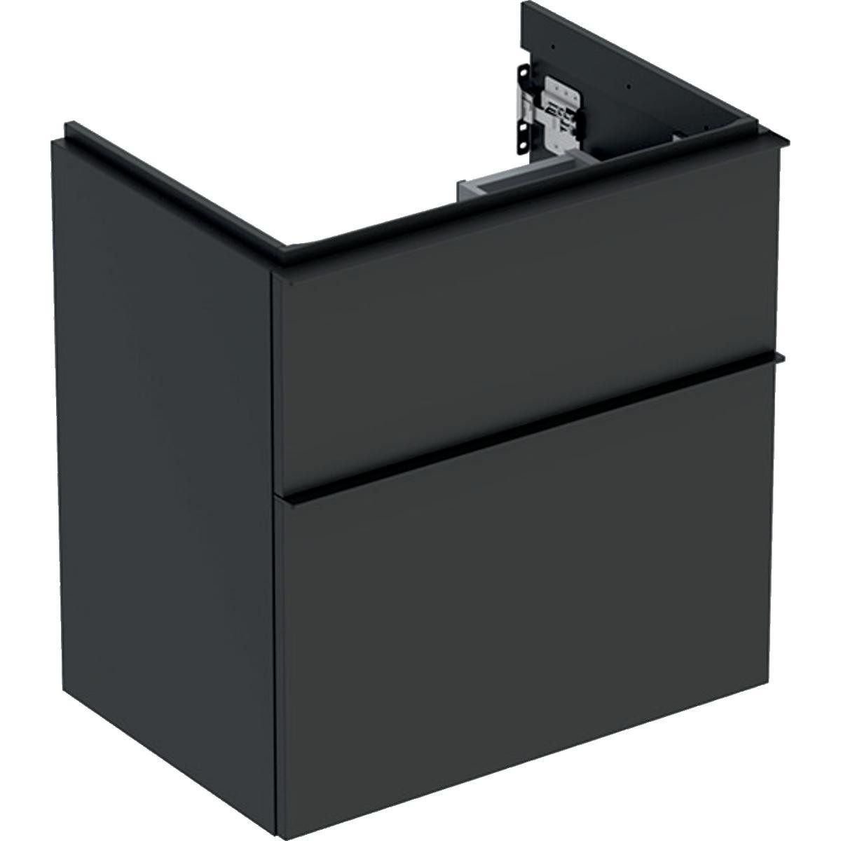 Geberit Icon vaskeskab 592 x 416 x 615 mm, 2 skuffer, Lava højkomprimeret trelags-spånplade, mat lak