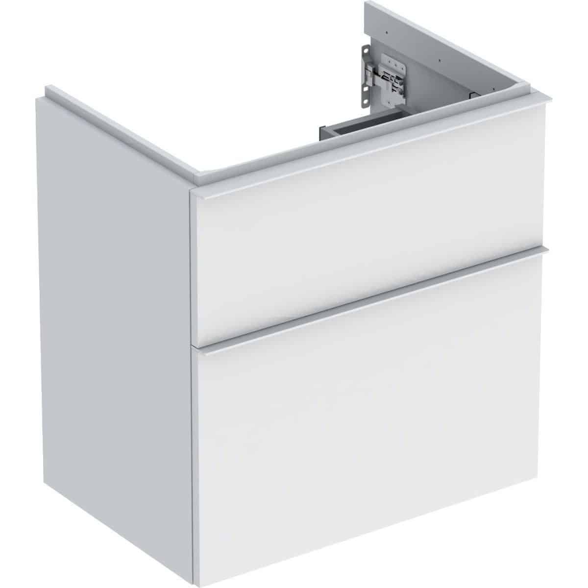 Geberit Icon vaskeskab 592 x 416 x 615 mm, 2 skuffer, hvid højkomprimeret trelags-spånplade, mat lak