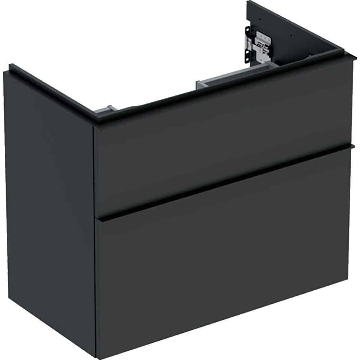 Geberit Icon vaskeskab 740 x 416 x 615 mm, 2 skuffer, Lava højkomprimeret trelags-spånplade, mat lak