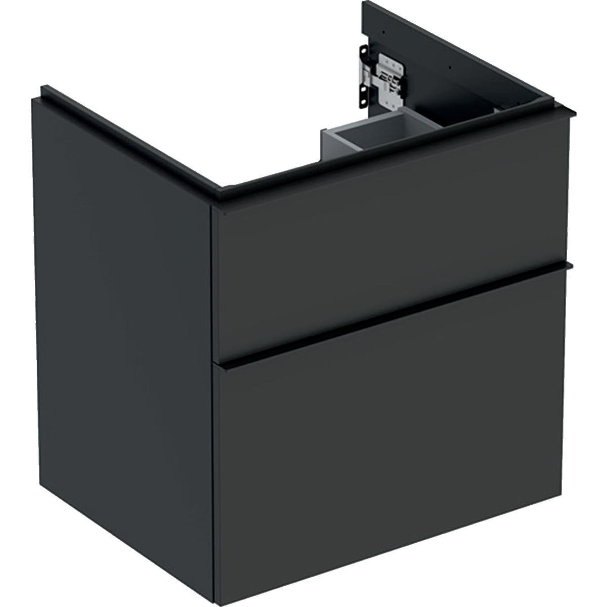Geberit Icon vaskeskab 592 x 476 x 615 mm, 2 skuffer, Lava højkomprimeret trelags-spånplade, mat lak