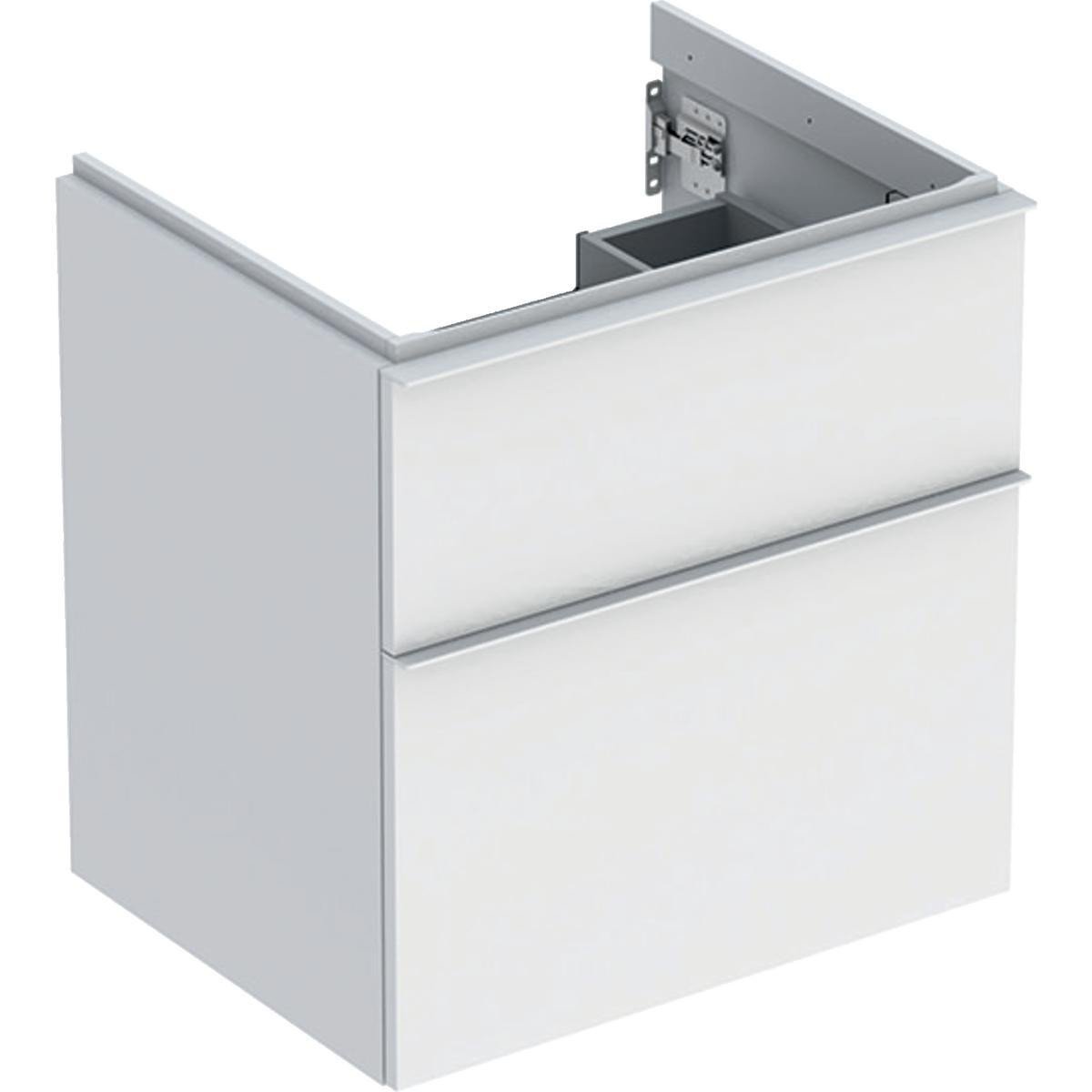 Geberit Icon vaskeskab 592 x 476 x 615 mm, 2 skuffer, hvid højkomprimeret trelags-spånplade, mat lak