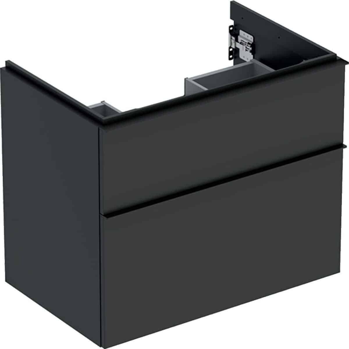 Geberit Icon vaskeskab 740 x 476 x 615 mm, 2 skuffer, Lava højkomprimeret trelags-spånplade, mat lak