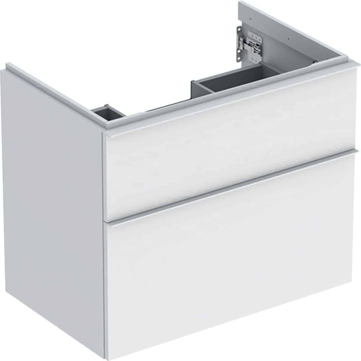 Geberit Icon vaskeskab 740 x 476 x 615 mm, 2 skuffer, hvid højkomprimeret trelags-spånplade, mat lak
