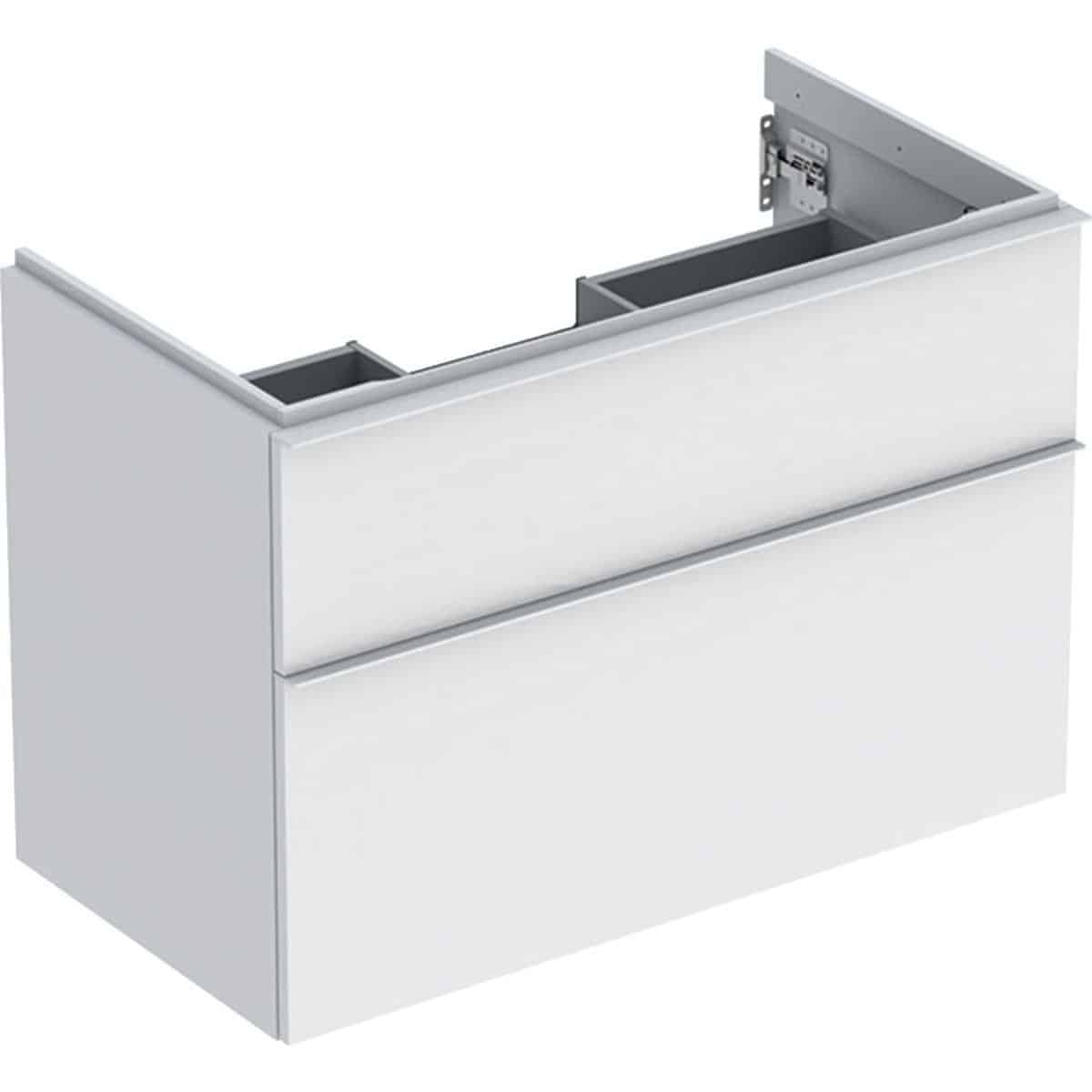 Geberit Icon vaskeskab 888 x 476 x 615 mm, 2 skuffer, hvid højkomprimeret trelags-spånplade, mat lak