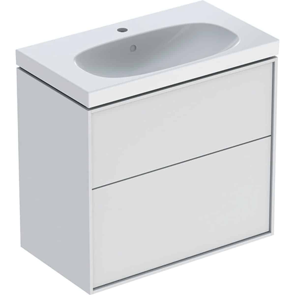 Ifo Sense Art sæt, håndvask med underskab, to skuffer, kompakt, 75 cm, hvid