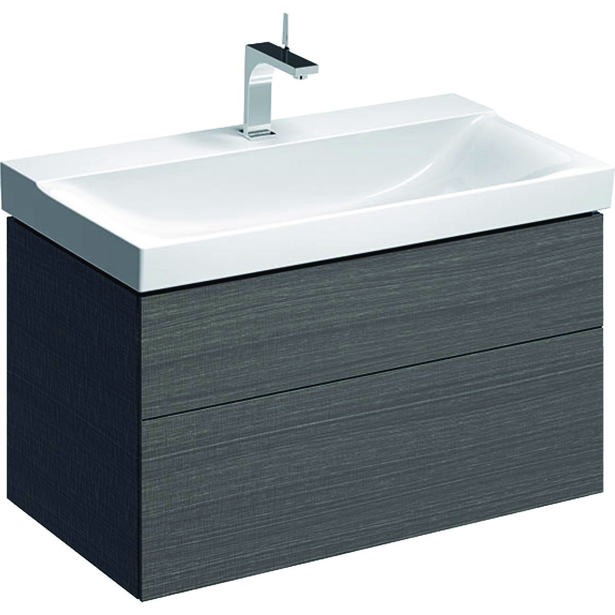 Geberit XENO2 vaskeskab 880x530x462mm m/2skuffer scultura-grå spånplade melamin 500.509.43.1