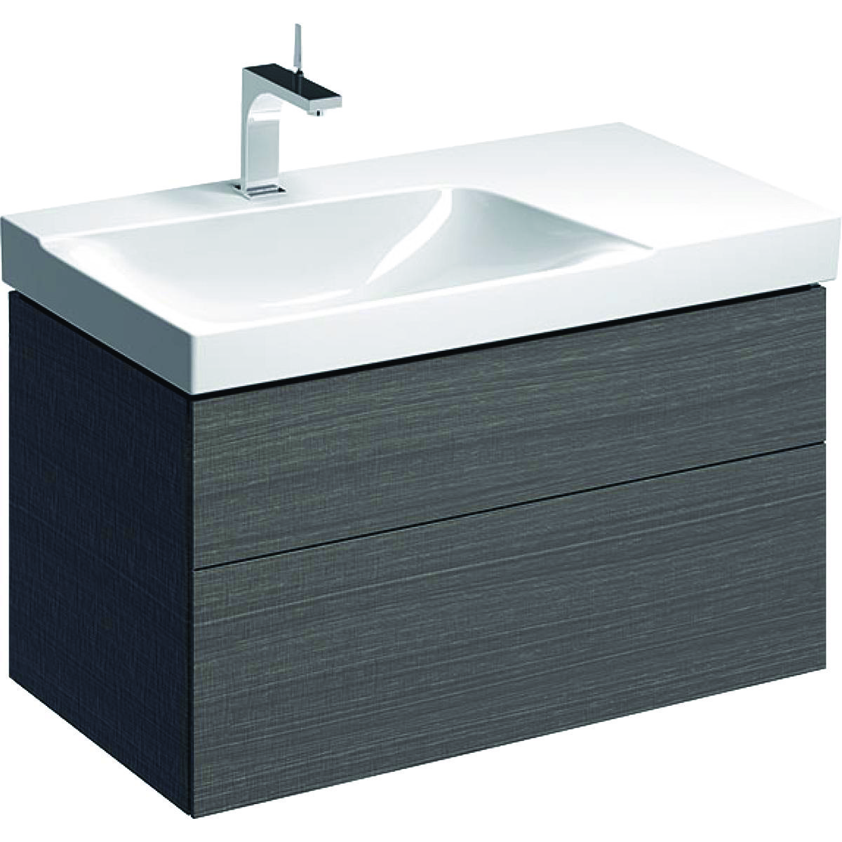 Geberit XENO2 vaskeskab 880x530x462mm m/2skuffer scultura-grå spånplade melamin 500.515.43.1