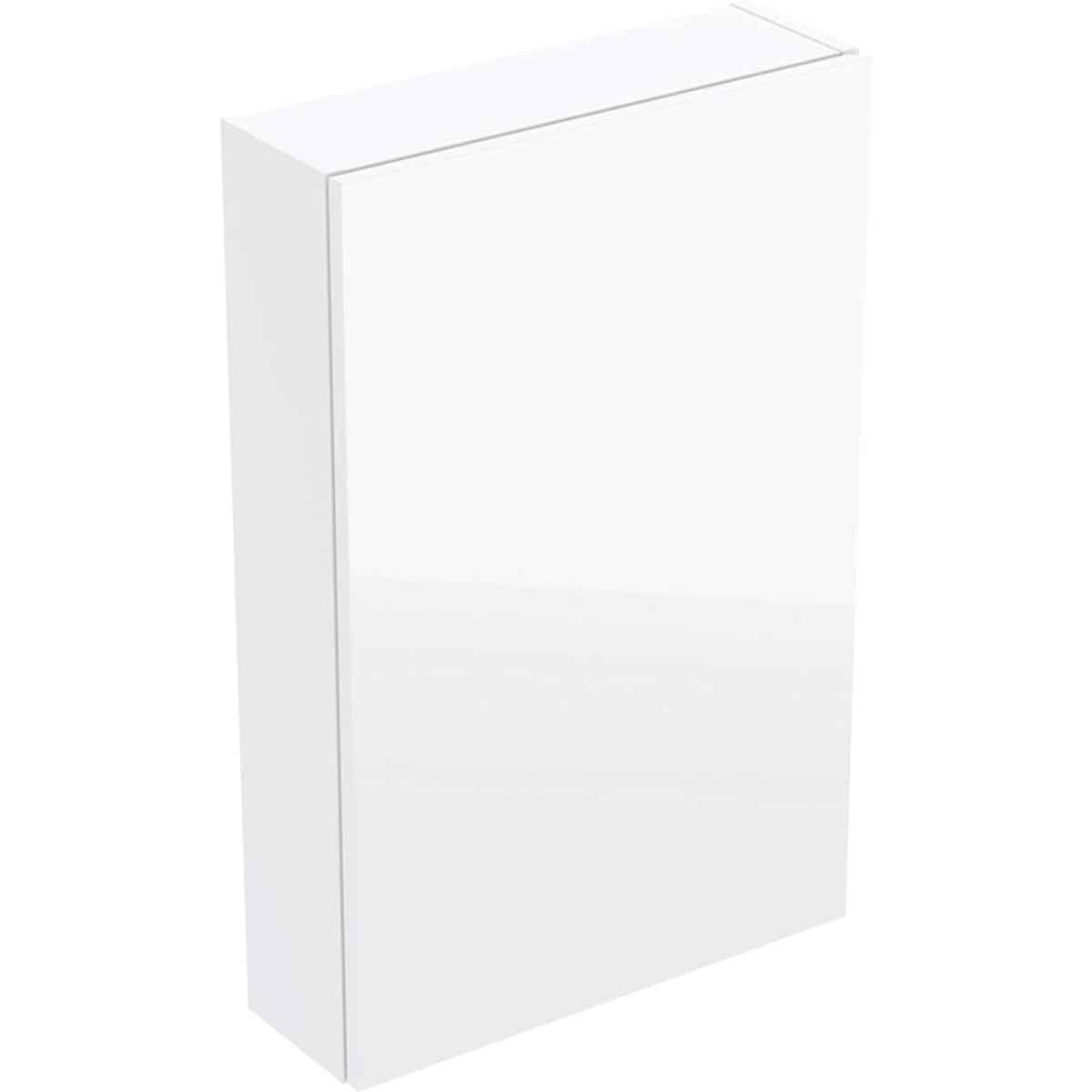 Geberit overskab rektangulært 1 låge 45 x 70 cm korpus hvid højglans/forside hvid glas blankt