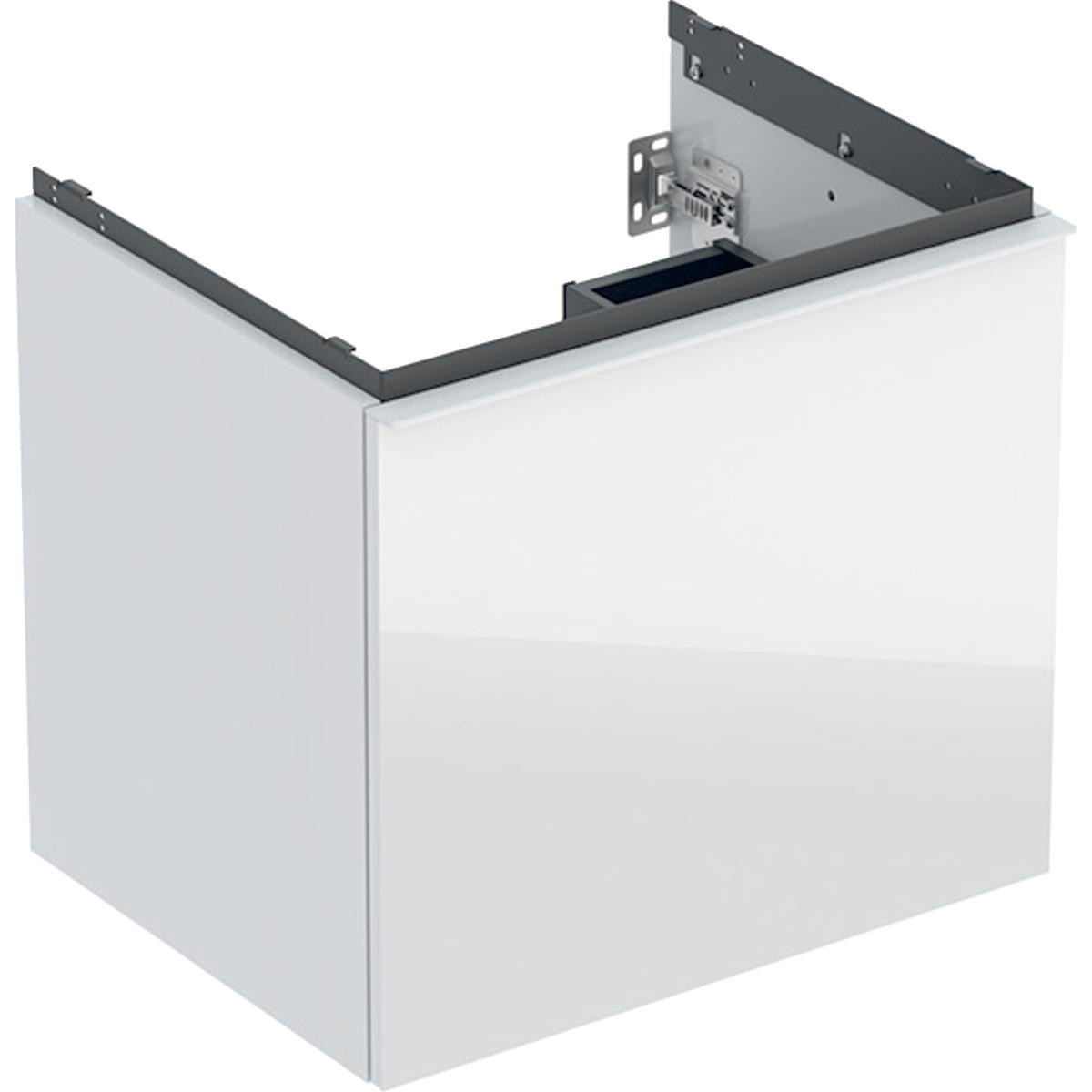 Geberit Acanto underskab til håndvask 60 cm 1 sk + 1 indv sk hvid glas blankt/håndtag hvid mat