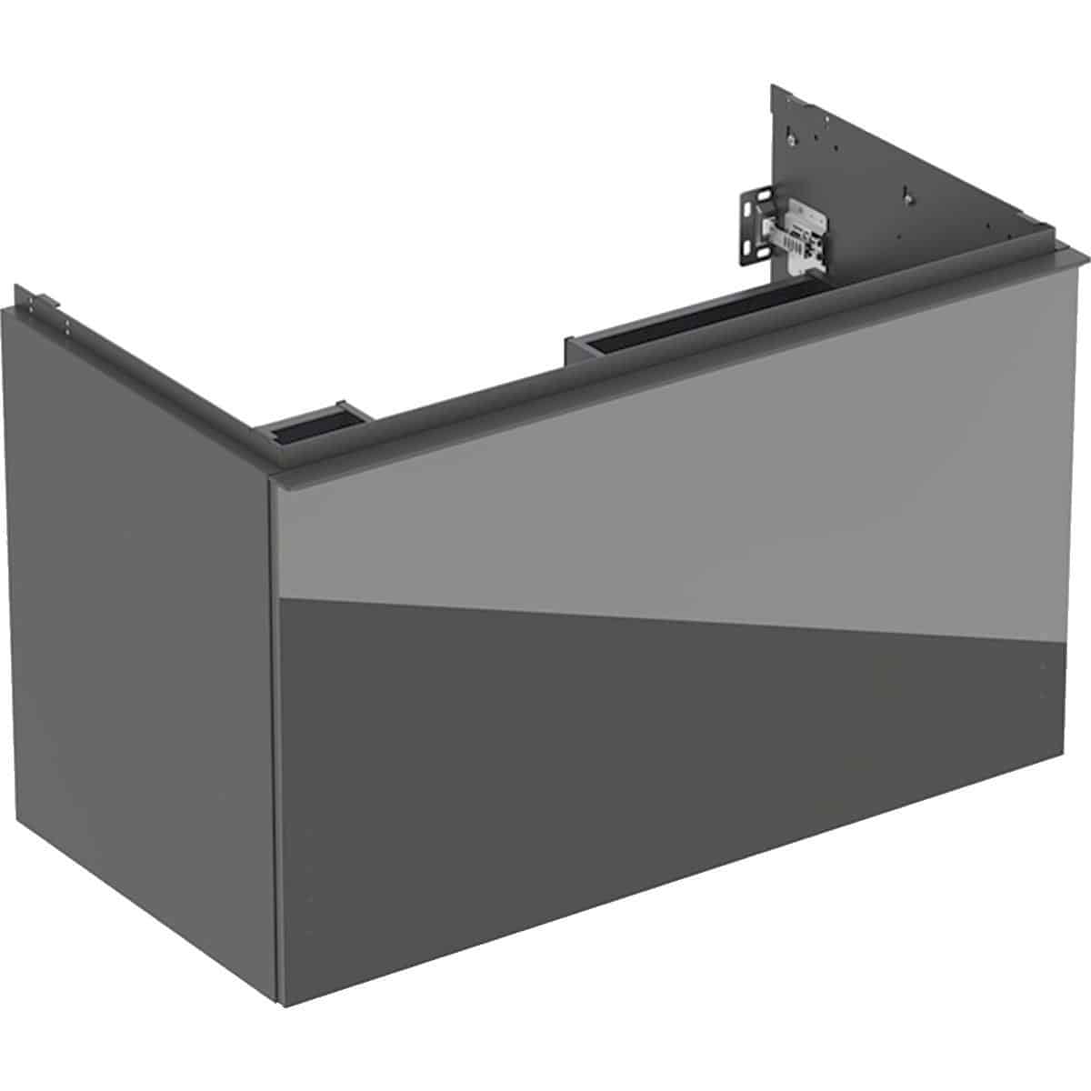 Geberit Acanto underskab til håndvask 90 cm 1 sk + 1 indv sk lava glas blankt/håndtag lava mat