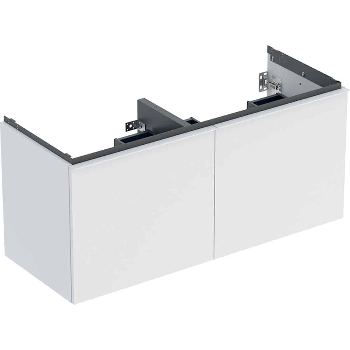 Geberit Acanto underskab til dobbelthåndvask 120 cm 2 sk + 2 indv sk hvid mat/håndtag hvid mat