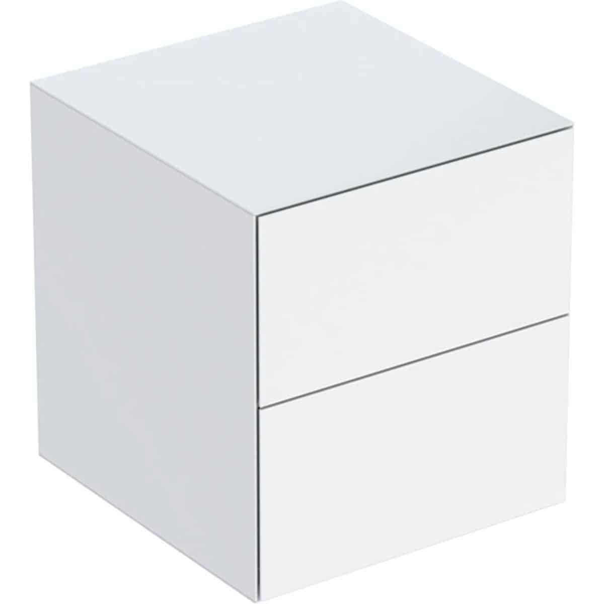 Geberit ONE sideskab to skuffer, 450 x 470 x 492 mm, blank hvid