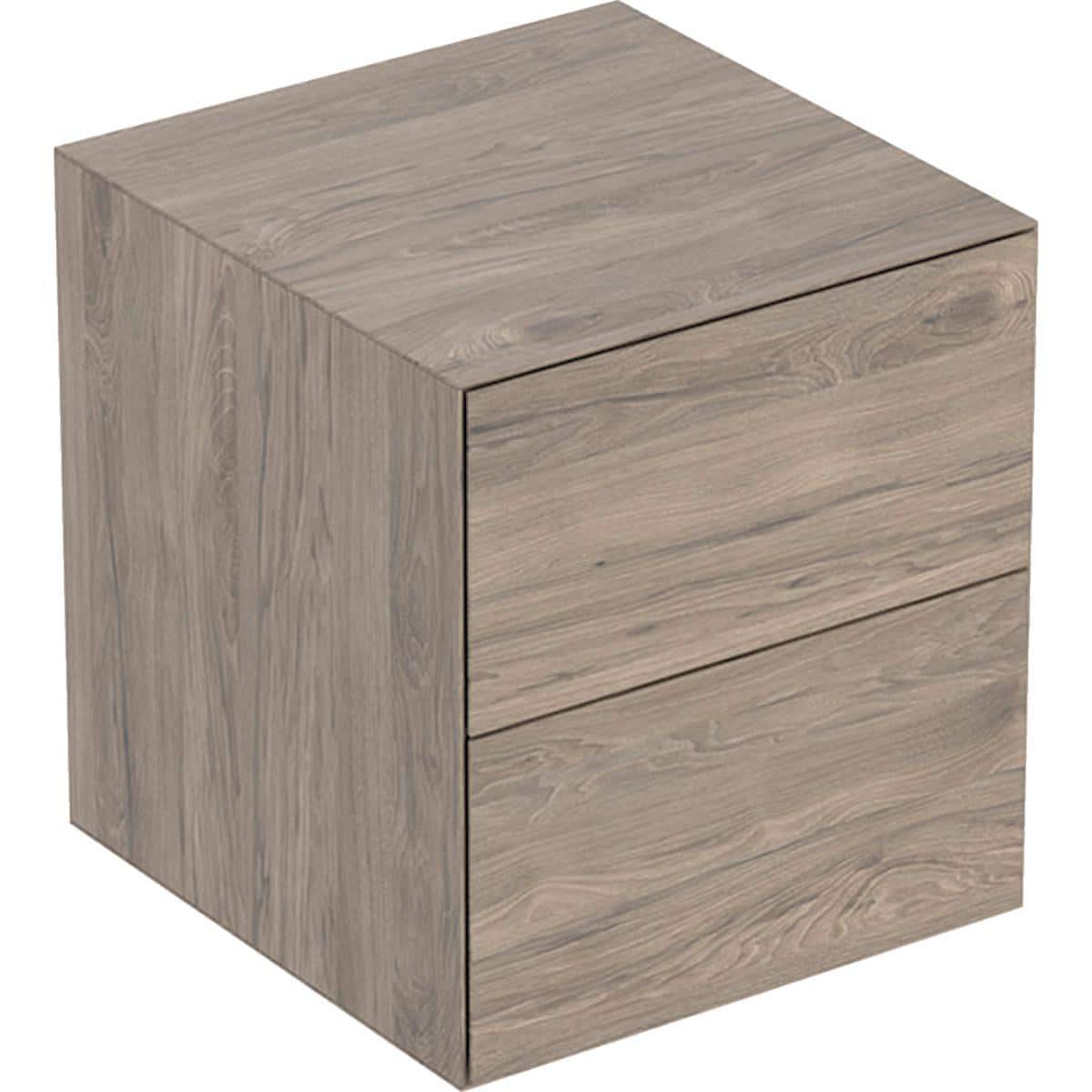 Geberit ONE sideskab to skuffer, 450 x 470 x 492 mm, nød