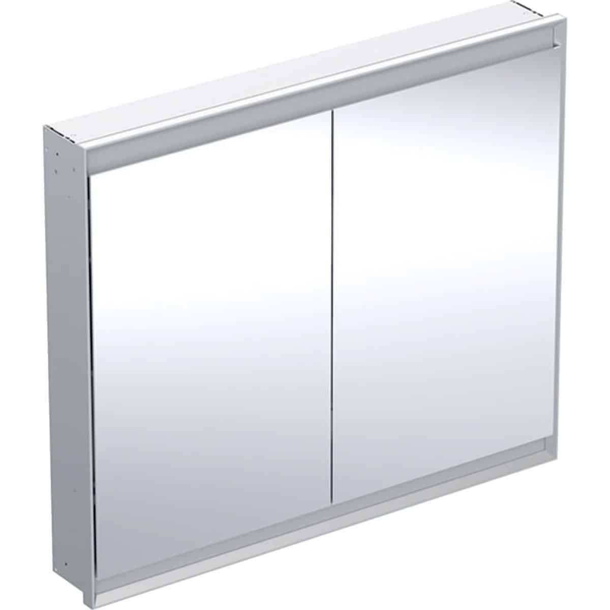 Geberit ONE spejlskab med ComfortLight, 2 låger, indbyg., 90 x 105 cm, alu