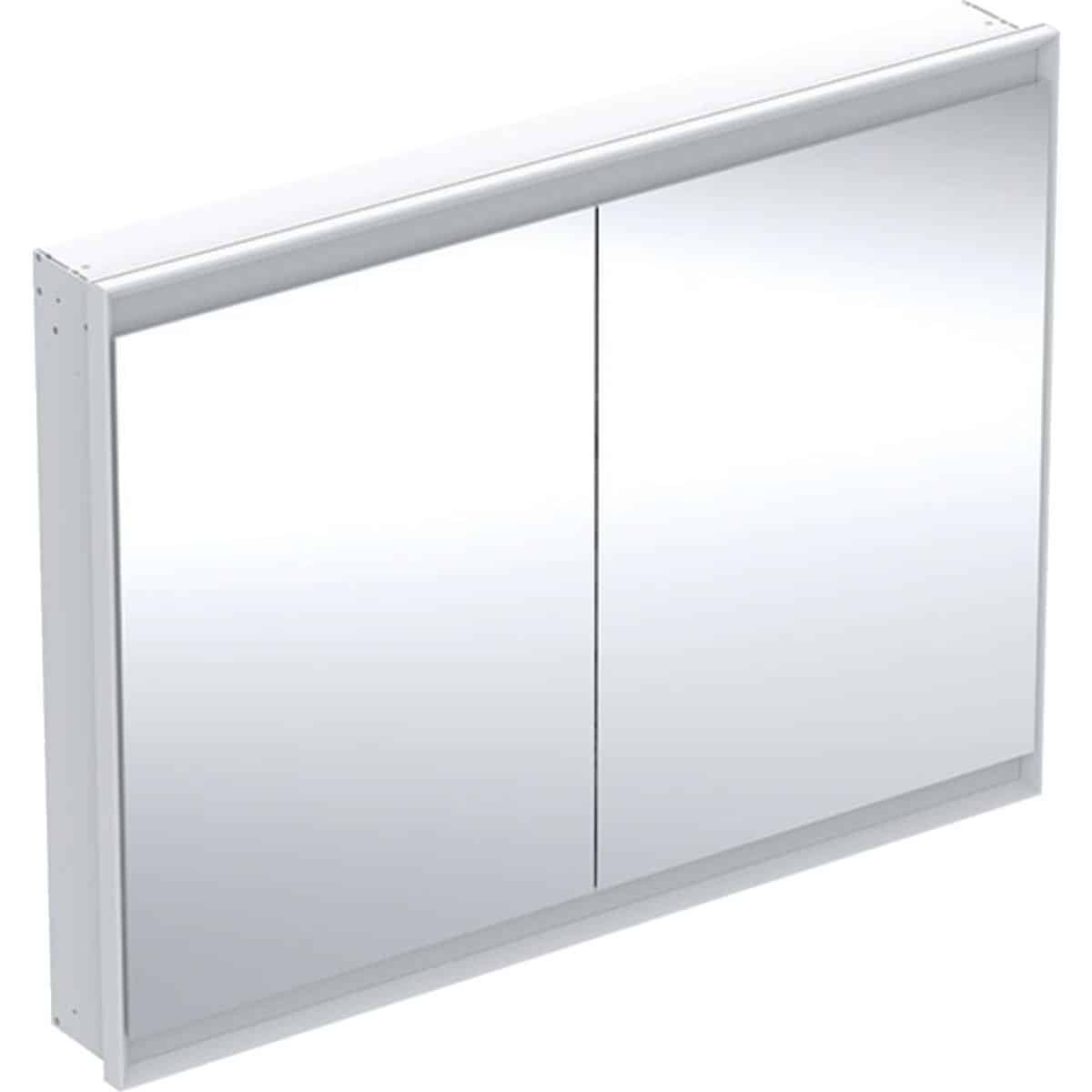 Geberit ONE spejlskab med ComfortLight, 2 låger, indbyg., 90 x 120 cm, hvid/alu