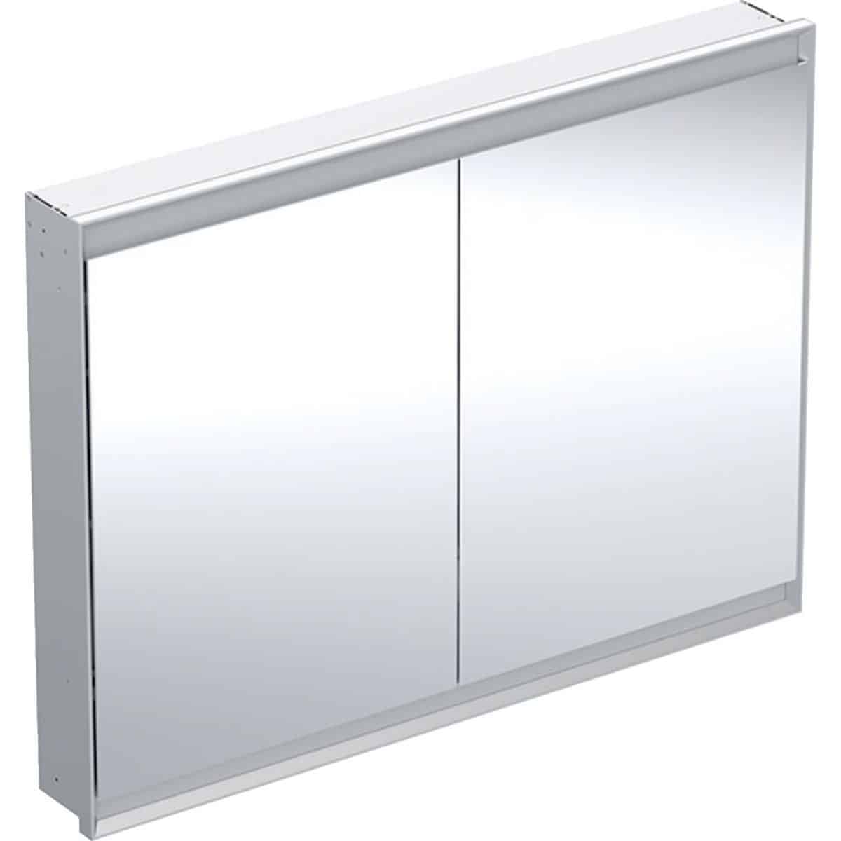 Geberit ONE spejlskab med ComfortLight, 2 låger, indbyg., 90 x 120 cm, alu