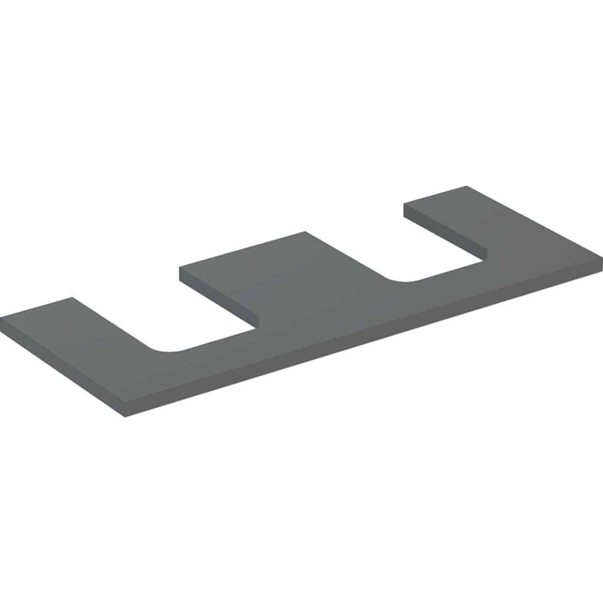 Geberit ONE bordplade t/håndvask, dob. udskæring, 120 x 3 x 47 cm, Lava