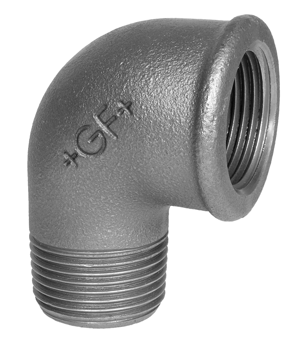 Vinkel 90° sort muffe/nippel 1/4