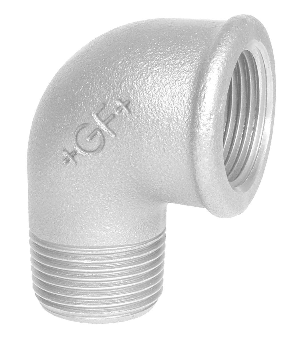 Vinkel 90° galvaniseret muffe/nippel 1 x 3/4 - Georg Fischer - Vinkel 90° galvaniseret muffe/nippel 1 x 3/4 - Billede 3