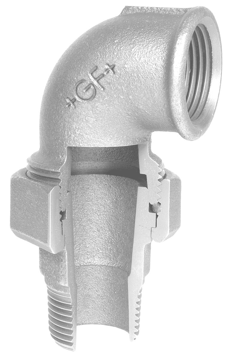 Vinkelunion galvaniseret konisk muffe/nippel 1 - Georg Fischer - Vinkelunion galvaniseret konisk muffe/nippel 1