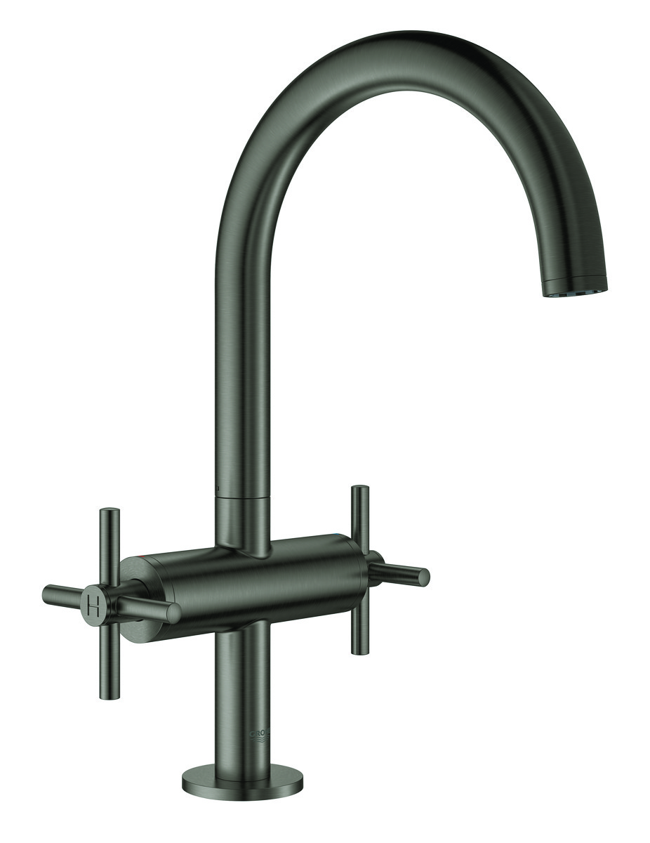 GROHE Atrio håndvaskarmatur L med krydsgreb og pop-up bundventil grafit - Grohe - GROHE Atrio håndvaskarmatur L med krydsgreb og pop-up bundventil grafit - Billede 2