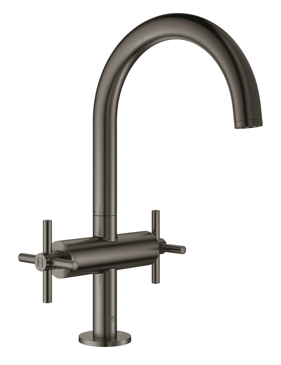 GROHE Atrio håndvaskarmatur L med krydsgreb og pop-up bundventil grafit - Grohe - GROHE Atrio håndvaskarmatur L med krydsgreb og pop-up bundventil grafit