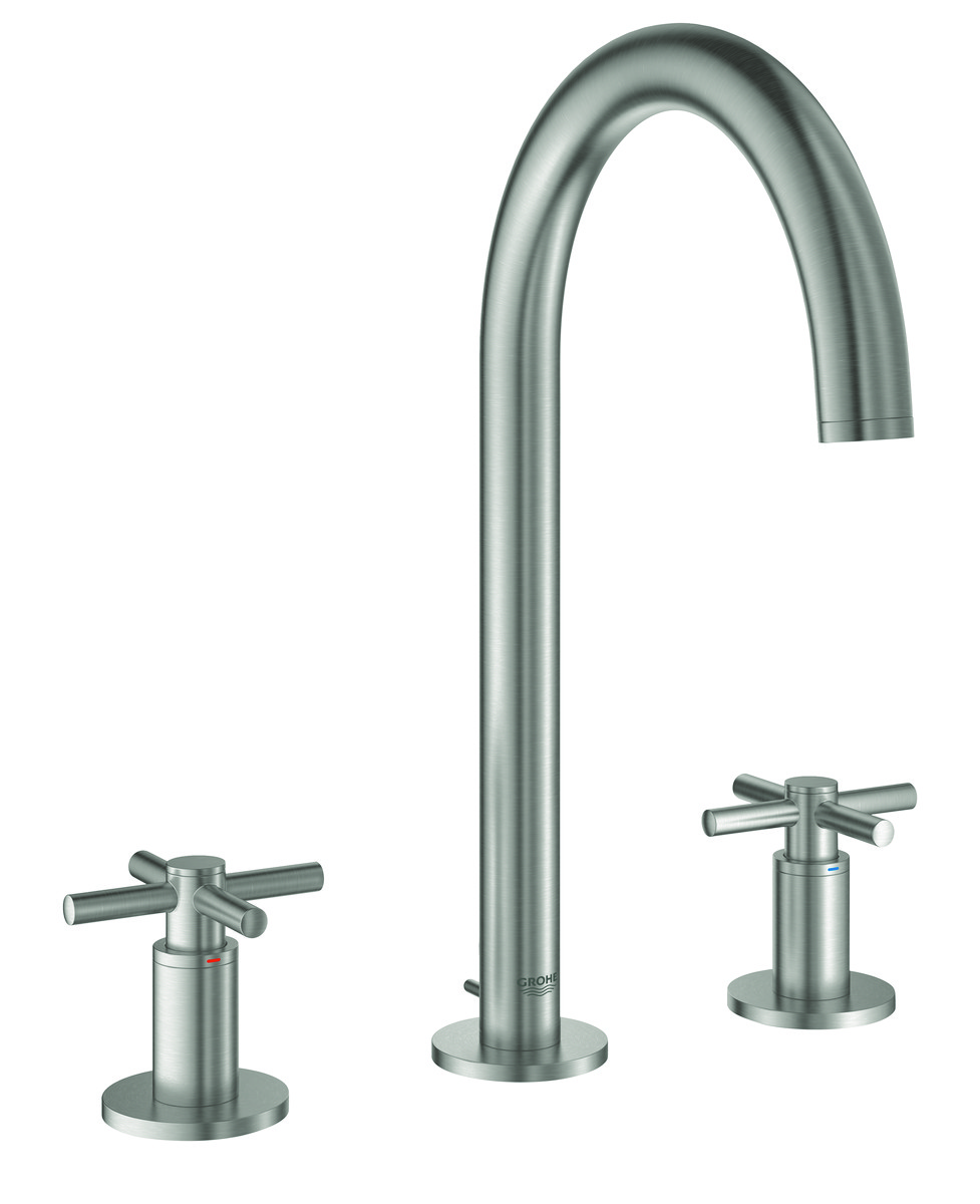 GROHE Atrio New Classic togrebs håndvaskarmatur, 166 mm tud, m/bv, SuperSteel - Grohe - GROHE Atrio New Classic togrebs håndvaskarmatur, 166 mm tud, m/bv, SuperSteel - Billede 2